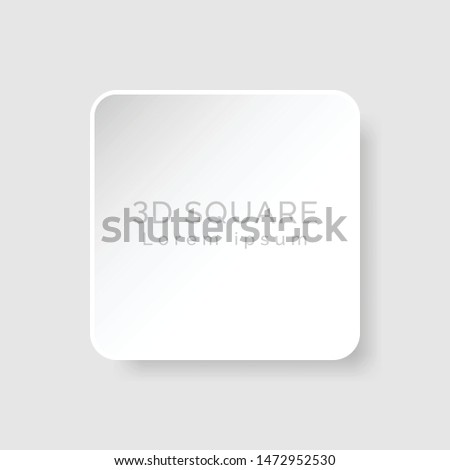 isolated 3D square with light effect on white background.