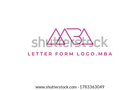 illustration vector graphic designs. simple, minimalist, modern style monogram logo initial MBA