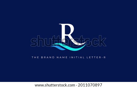 illustration vector graphic of modern, simple, elegant, semi classic, combination initial letter R with some wave logo design Photo stock © 