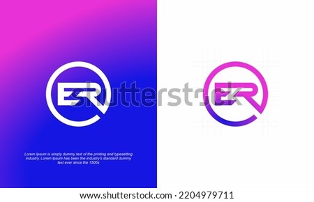 vector graphic logo designs, ER monogram logo in circle shape, masculine modern style Stock fotó © 