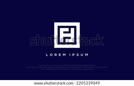illustration vector graphic logo designs, f h s monogram logo in square shape, ambigram logo style Stock fotó © 