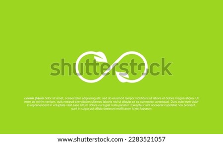 illustration vector graphic logo designs. pictogram logo leaf and infinity shape in green background