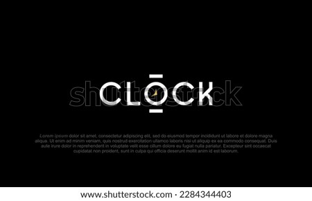 illustration vector graphic logo designs. logotype, typography logo for clock with letter O as watch