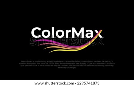 typography logo called 'Color Max' with multicolor on letter x in a black background.