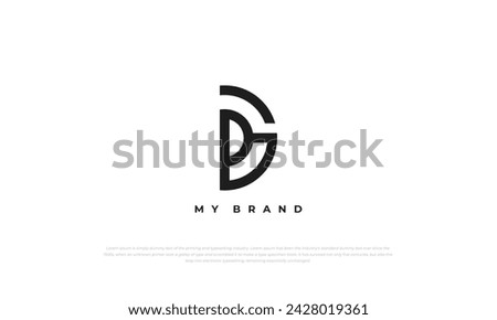 abstract monogram logo combination half circle and letter B, D, BD, DB