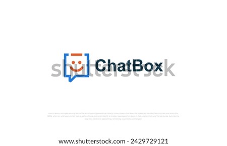 pictogram logo for chat box, combination of abstract speech bubble and smiley face