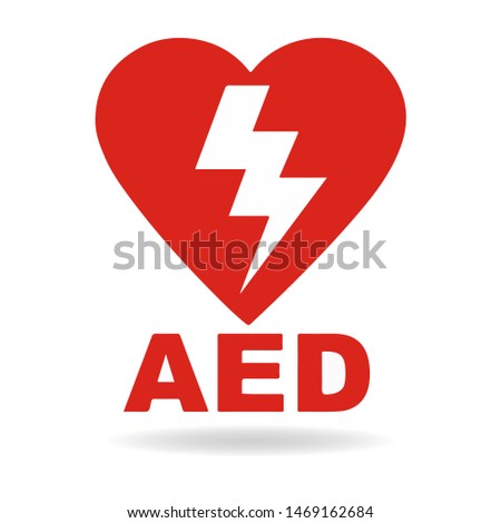 AED Emergency defibrillator AED icon icons Medical logo cpr Vector eps symbol location automated external 
Medical signs Red automated external defibrillator