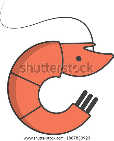Cute Shrimp illustration with adobe illustrator cc for logos or icons or any kind of project.