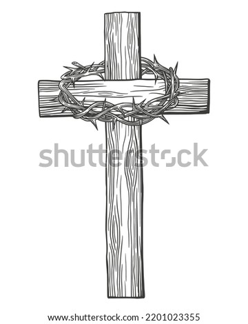 Wooden Cross Drawing | Free download on ClipArtMag