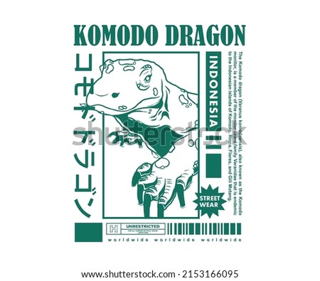 Komodo Dragon Graphic Design for T shirt Street Wear and Urban Style