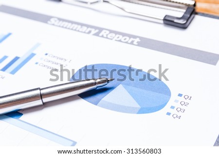 business report on table, business performance concept