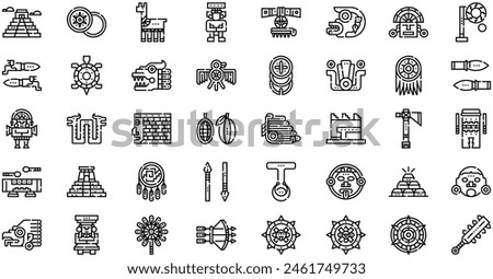 Aztec Icons collection is a vector illustration with editable stroke.