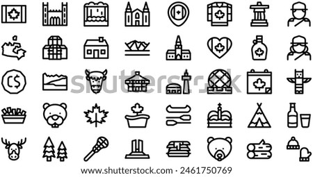 Canada Icons collection is a vector illustration with editable stroke.