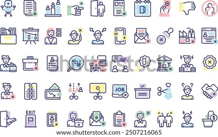 Dismissal icons collection is a vector illustration with editable stroke.