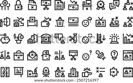 Dismissal icons collection is a vector illustration with editable stroke.