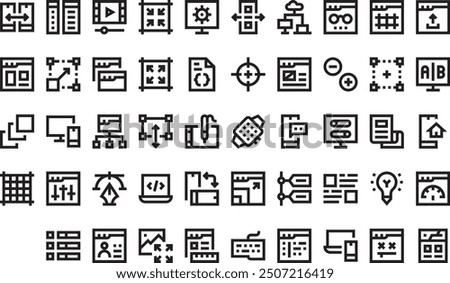 Responsive design icons collection is a vector illustration with editable stroke.