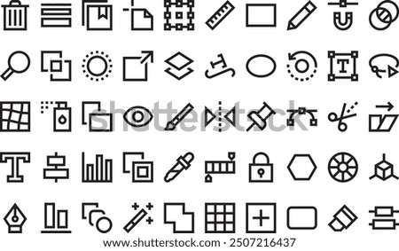 Vector edition icons collection is a vector illustration with editable stroke.