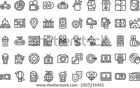 Entertainment icons collection is a vector illustration with editable stroke.