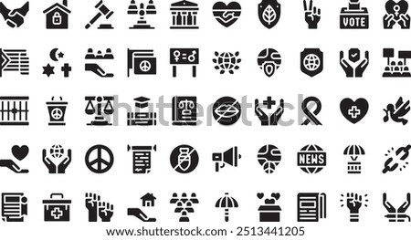 Human rights icons High-Quality Vector Icons Collection with Editable Stroke. Ideal for Professional and Creative Projects.