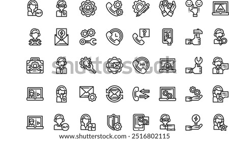 Tech support icons High-Quality Vector Icons Collection with Editable Stroke. Ideal for Professional and Creative Projects.