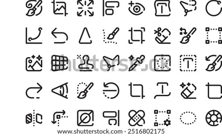 Photo editing tools icons High-Quality Vector Icons Collection with Editable Stroke. Ideal for Professional and Creative Projects.