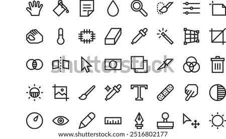 Photo editing tools icons pack High-Quality Vector Icons Collection with Editable Stroke. Ideal for Professional and Creative Projects.