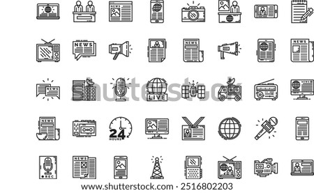 News journal icons High-Quality Vector Icons Collection with Editable Stroke. Ideal for Professional and Creative Projects.