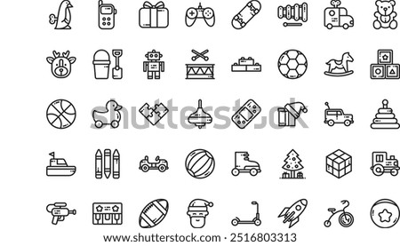 Christmas toys icons High-Quality Vector Icons Collection with Editable Stroke. Ideal for Professional and Creative Projects.