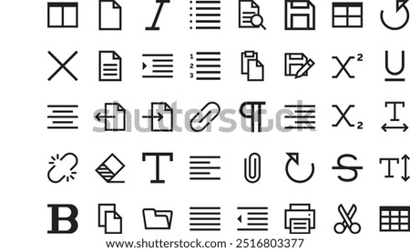 Text editor collection icons High-Quality Vector Icons Collection with Editable Stroke. Ideal for Professional and Creative Projects.