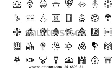 Religion icons High-Quality Vector Icons Collection with Editable Stroke. Ideal for Professional and Creative Projects.