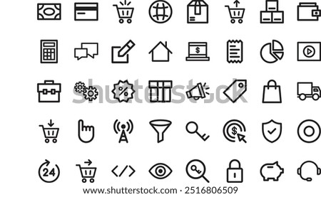 Minimal ecommerce icons High-Quality Vector Icons Collection with Editable Stroke. Ideal for Professional and Creative Projects.