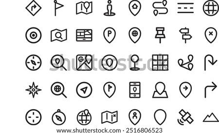 Maps and geolocation icons High-Quality Vector Icons Collection with Editable Stroke. Ideal for Professional and Creative Projects.