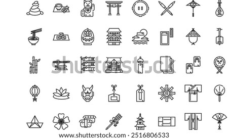 Japan icons High-Quality Vector Icons Collection with Editable Stroke. Ideal for Professional and Creative Projects.