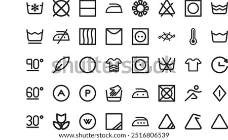 Laundry and washing icons High-Quality Vector Icons Collection with Editable Stroke. Ideal for Professional and Creative Projects.