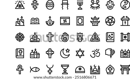 Religion icons High-Quality Vector Icons Collection with Editable Stroke. Ideal for Professional and Creative Projects.