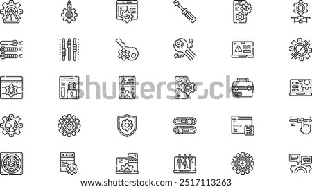 Setup and settings icons High-Quality Vector Icons Collection with Editable Stroke. Ideal for Professional and Creative Projects.