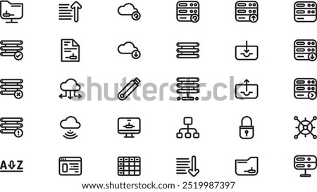 Database icons High-Quality Vector Icons Collection with Editable Stroke. Ideal for Professional and Creative Projects.