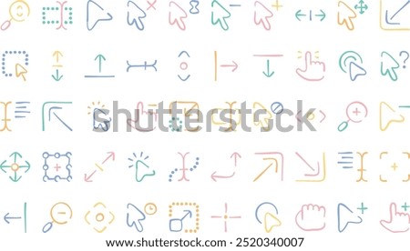 Selection and cursors icons High-Quality Vector Icons Collection with Editable Stroke. Ideal for Professional and Creative Projects.