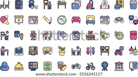 Coworking space icons High-Quality Vector Icons Collection with Editable Stroke. Ideal for Professional and Creative Projects.