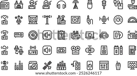 Radio icons High-Quality Vector Icons Collection with Editable Stroke. Ideal for Professional and Creative Projects.