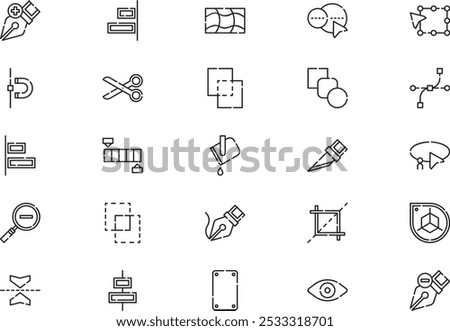 Vector editing tools icons collection is a vector illustration with editable stroke.