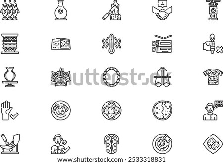 Nigeria icons collection is a vector illustration with editable stroke.