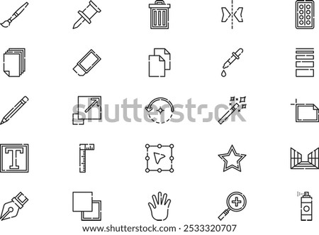 Vector editing tools icons collection is a vector illustration with editable stroke.