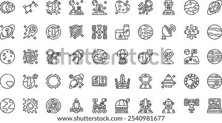 Space icons . High-Quality Vector Icons Collection with Editable Stroke. Ideal for Professional and Creative Projects.