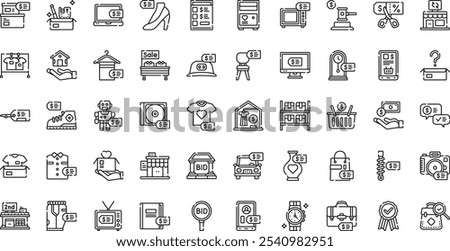 Second hand store icons High-Quality Vector Icons Collection with Editable Stroke. Ideal for Professional and Creative Projects.