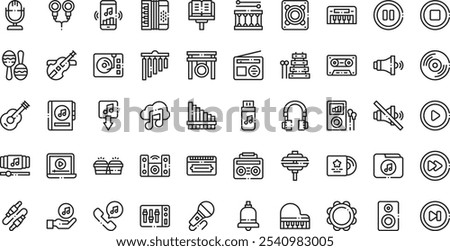 Music icons High-Quality Vector Icons Collection with Editable Stroke. Ideal for Professional and Creative Projects.