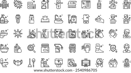 Hygiene and disinfection icons High-Quality Vector Icons Collection with Editable Stroke. Ideal for Professional and Creative Projects.