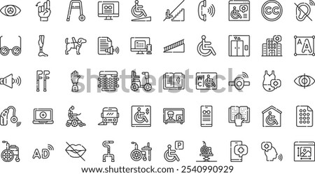 Accessibility icons High-Quality Vector Icons Collection with Editable Stroke. Ideal for Professional and Creative Projects.