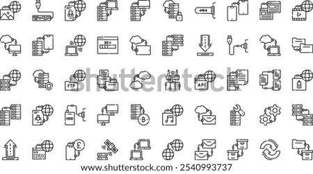 Data transfer icons High-Quality Vector Icons Collection with Editable Stroke. Ideal for Professional and Creative Projects.