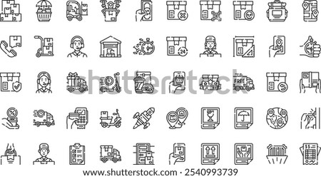 Delivery icons . High-Quality Vector Icons Collection with Editable Stroke. Ideal for Professional and Creative Projects.